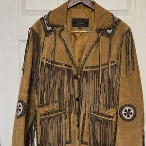 Men's Brown Suede Fringe Jacket